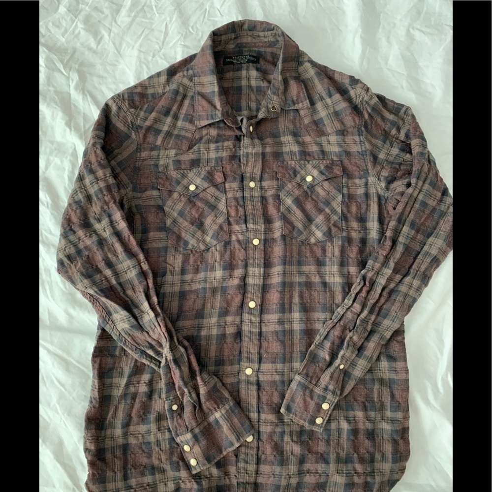 Pearl snap button down plus All saints shirt